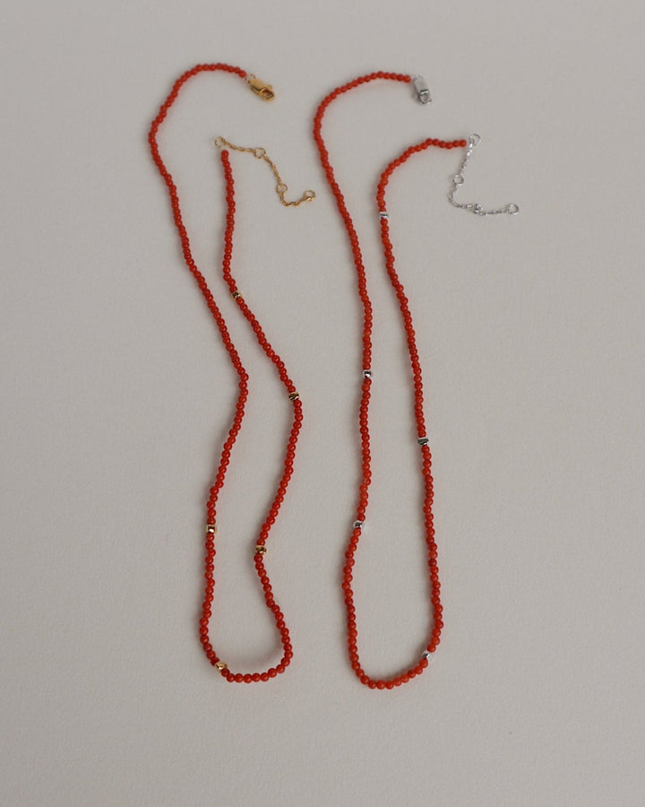 'Ruthie' Red Agate Beaded Necklace