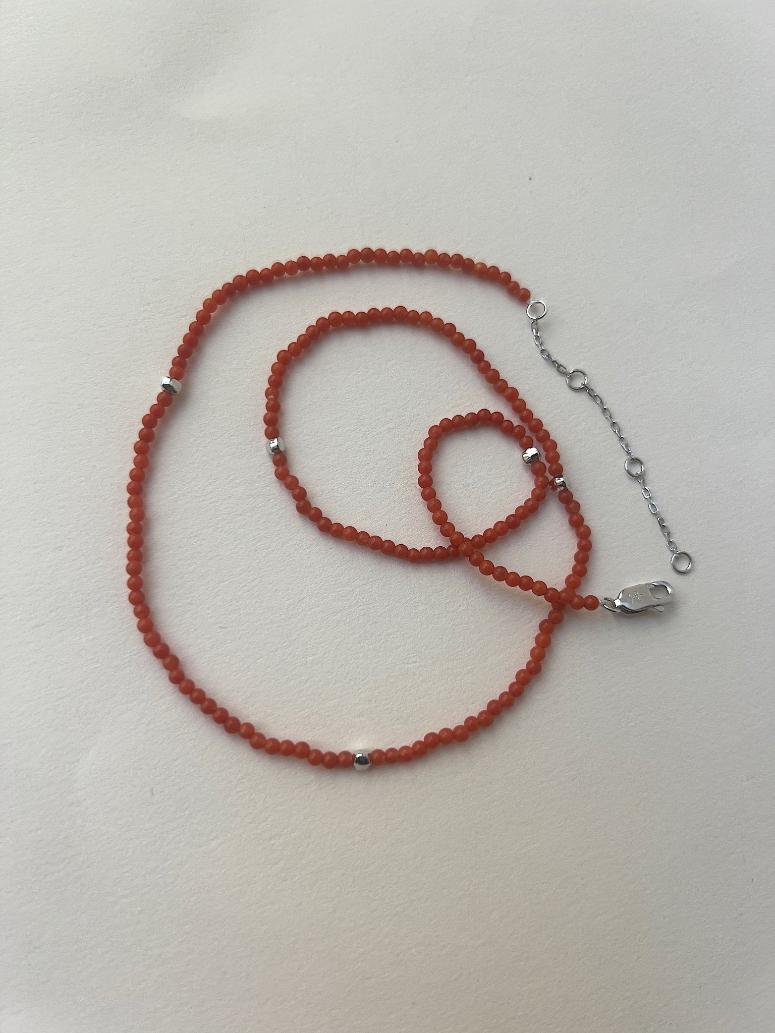 'Ruthie' Red Agate Beaded Necklace