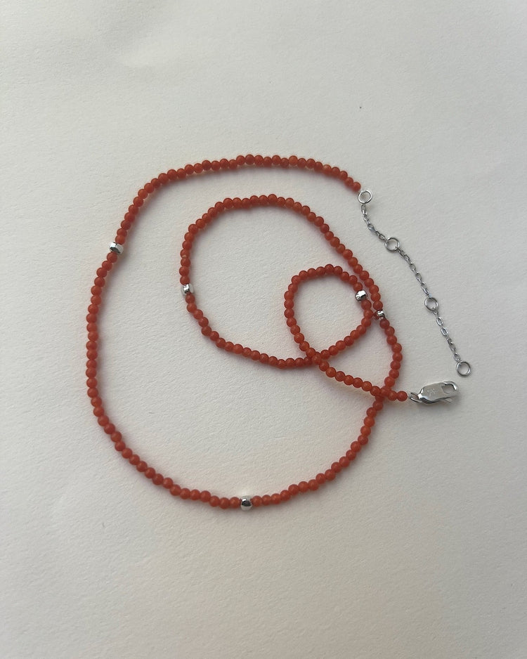 'Ruthie' Red Agate Beaded Necklace