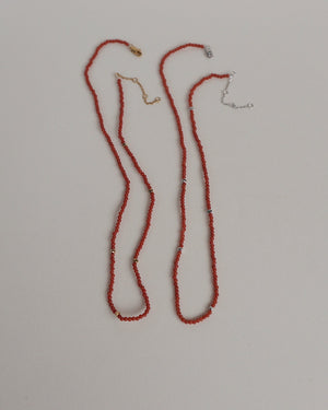 'Ruthie' Red Agate Beaded Necklace