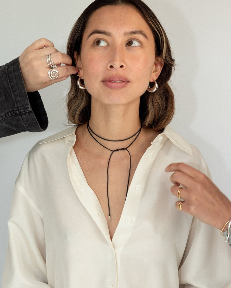 'Sadie' Cord Necklace - Lines & Current