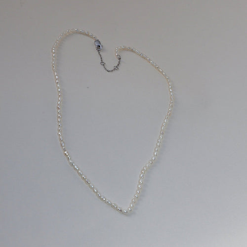 'Selene' Seeded Pearl Necklace - Lines & Current