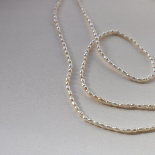 'Selene' Seeded Pearl Necklace - Lines & Current