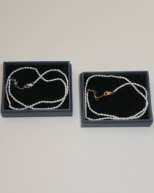 'Selene' Seeded Pearl Necklace - Lines & Current