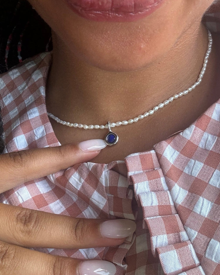 'Selene' Seeded Pearl Necklace - Lines & Current