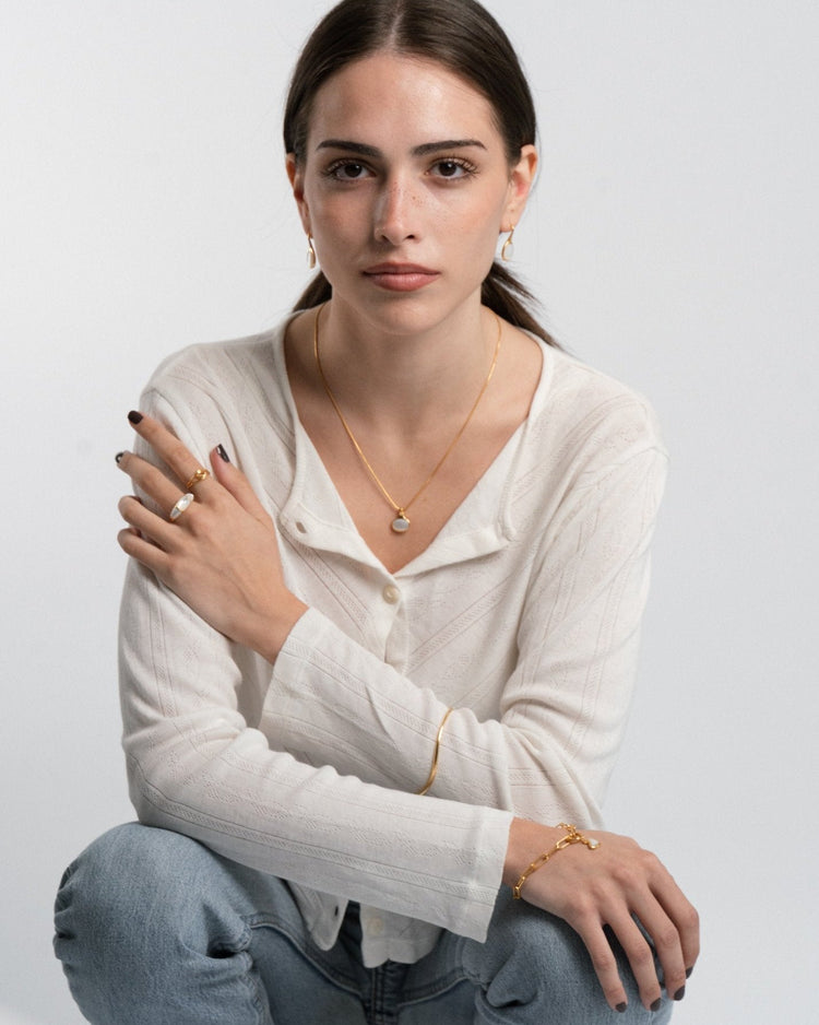 'Sigrid' Oval Necklace - LINES AND CURRENT