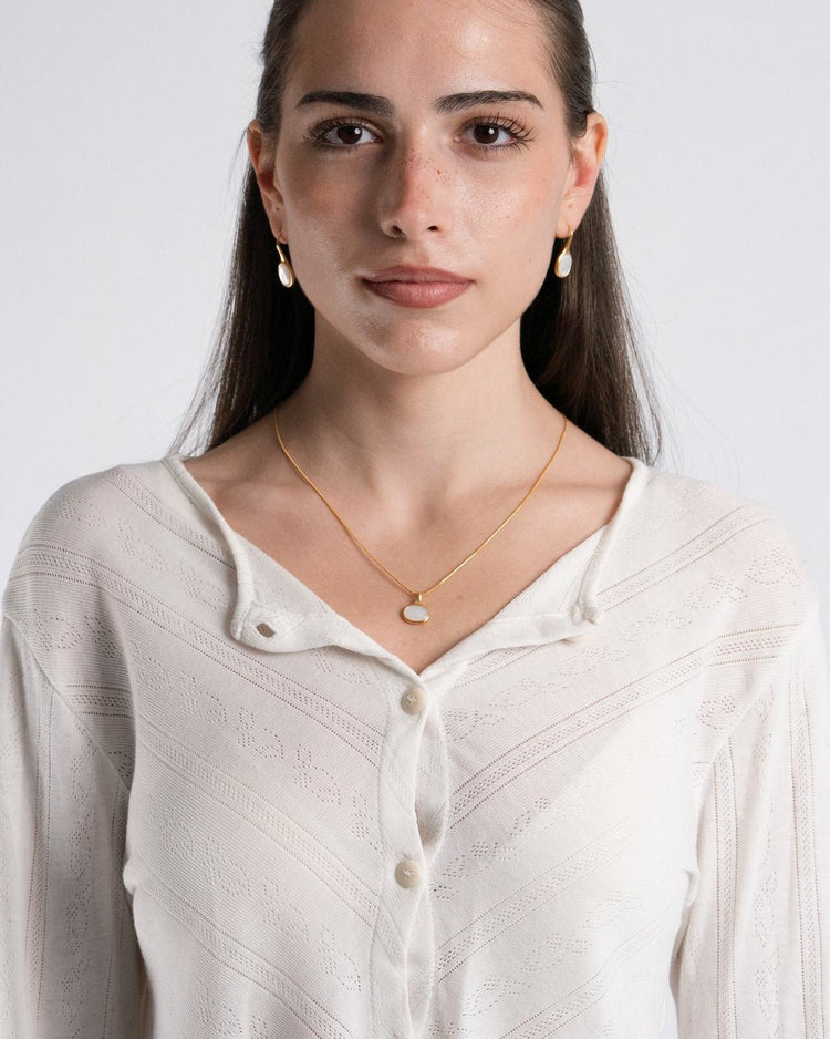 'Sigrid' Oval Necklace - LINES AND CURRENT