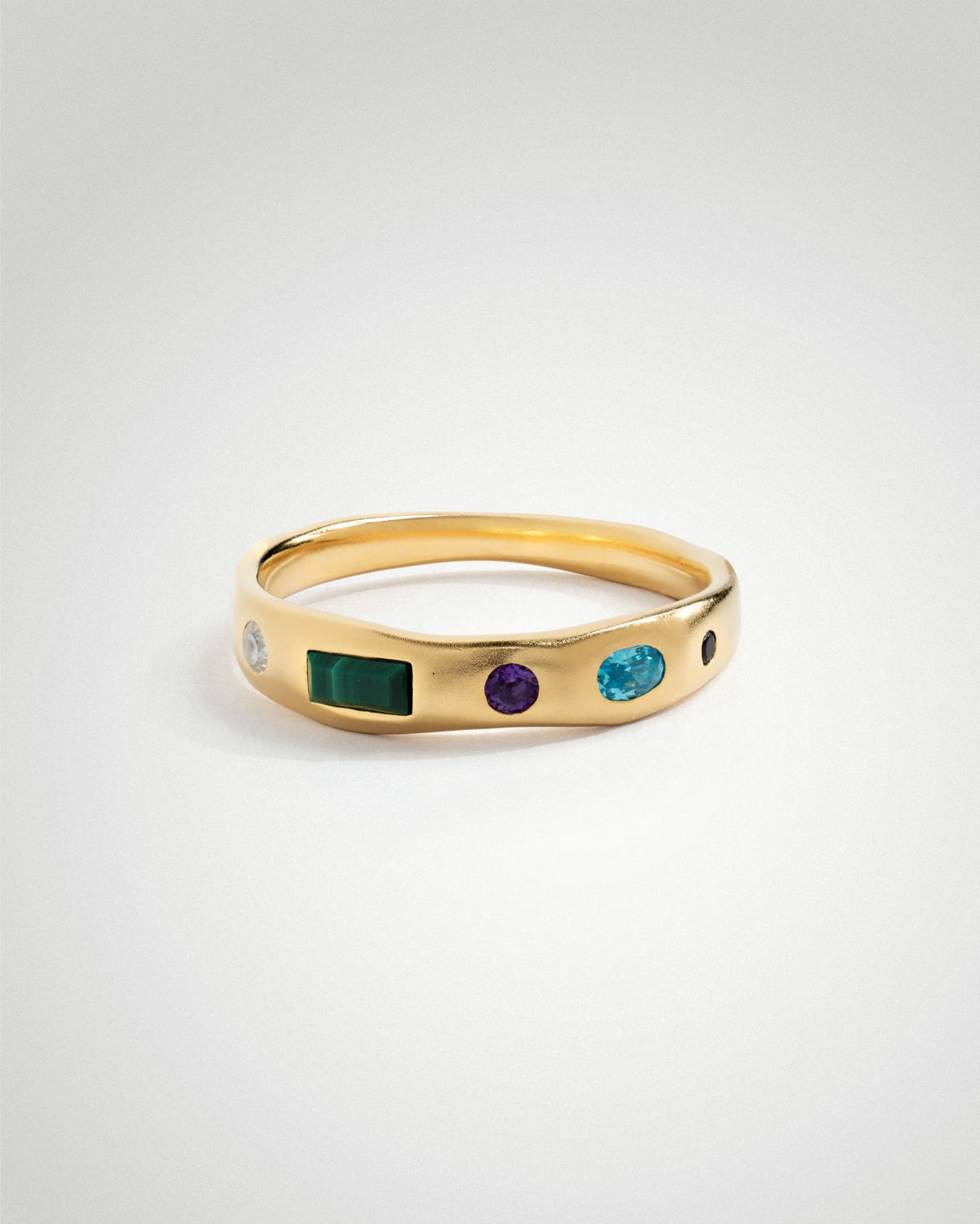 'Sofia' Five Gemstone Ring - LINES AND CURRENT