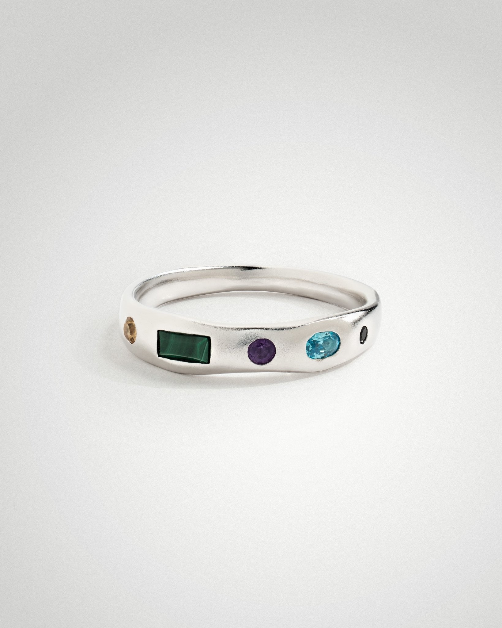 'Sofia' Five Gemstone Ring - LINES AND CURRENT