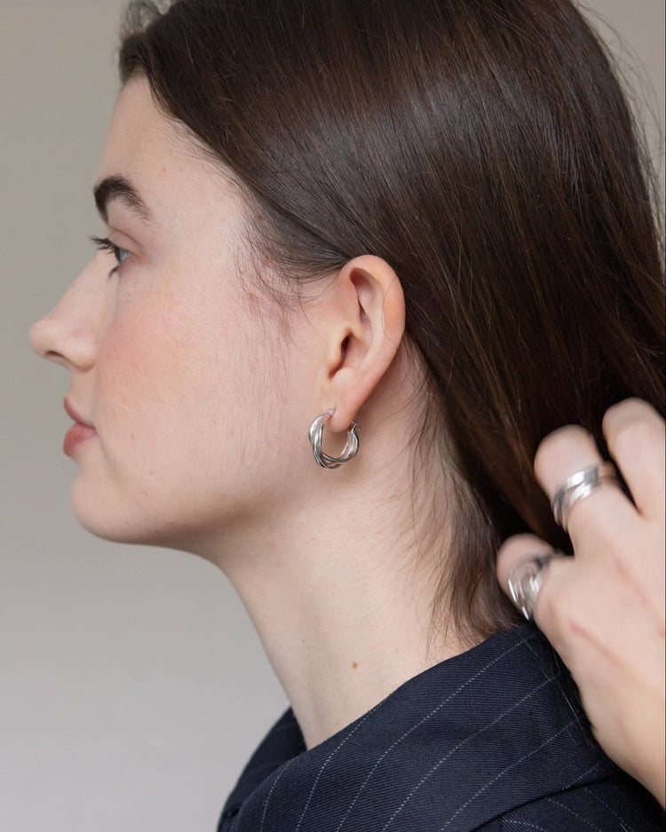 'Tove' Interlocked Hoop Earrings - LINES AND CURRENT