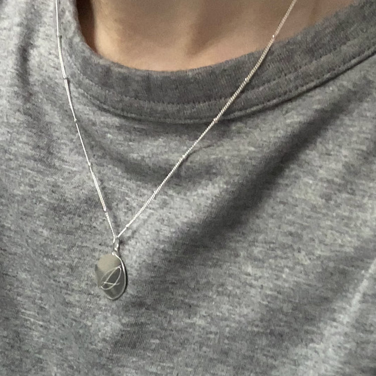 White 'Dreamer' Pendant Engraved Necklace