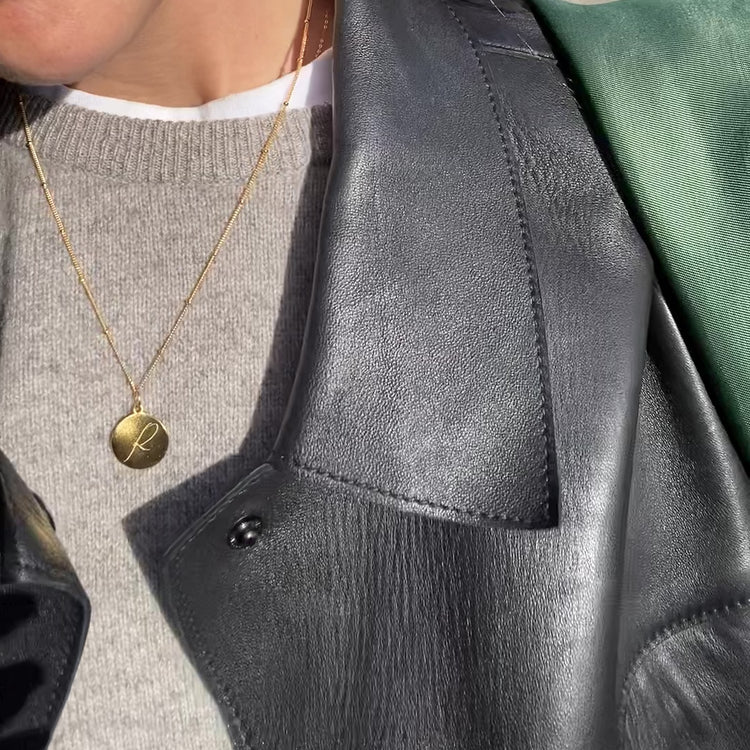 Golden 'Dreamer' Pendant Engraved Necklace