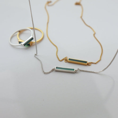 'Green Alchemy' Bar Necklace - Lines & Current