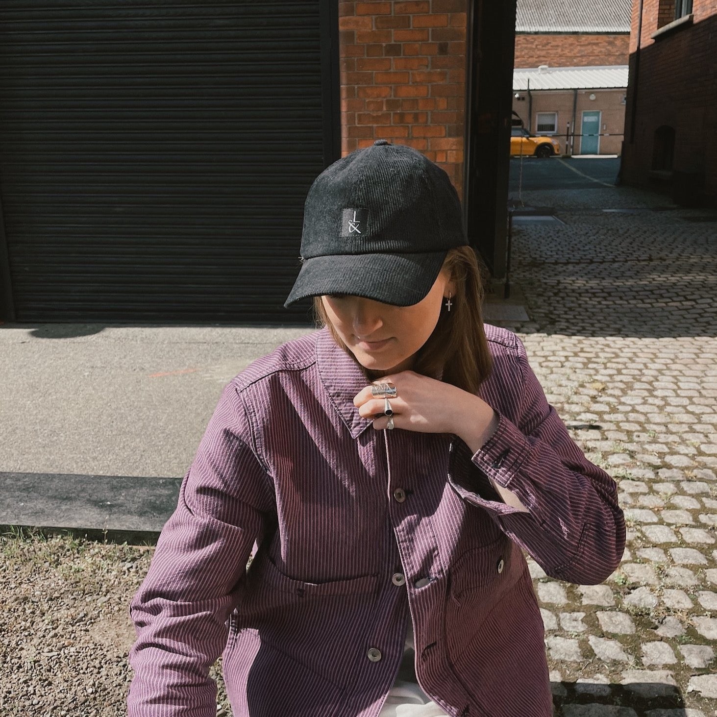 &#39;Frederik&#39; Corduroy Black Cap