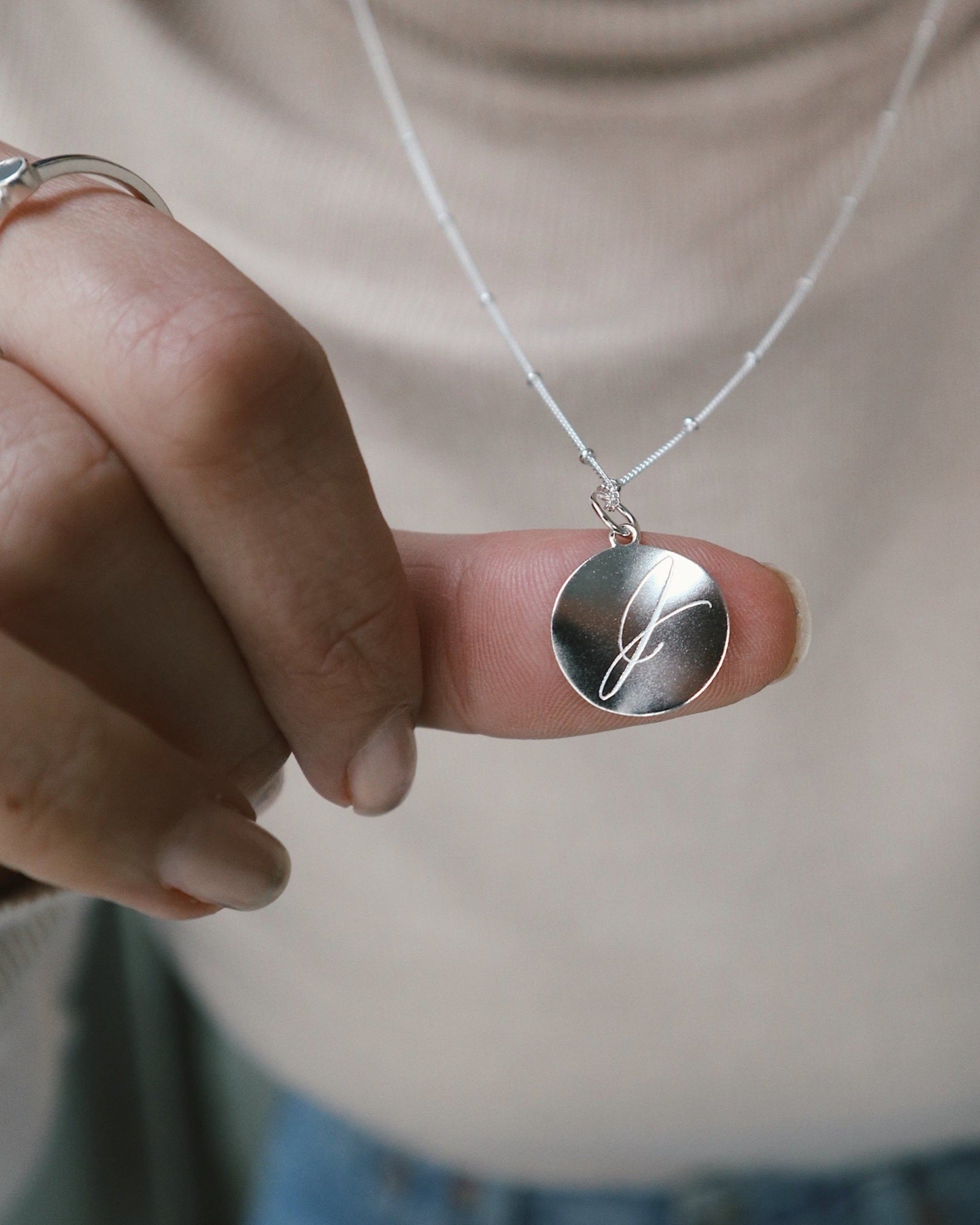 White 'Dreamer' Pendant Engraved Necklace