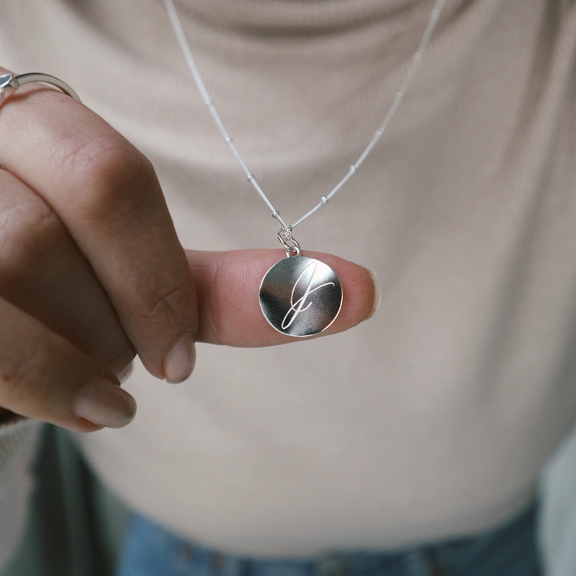 White &#39;Dreamer&#39; Pendant Engraved Necklace