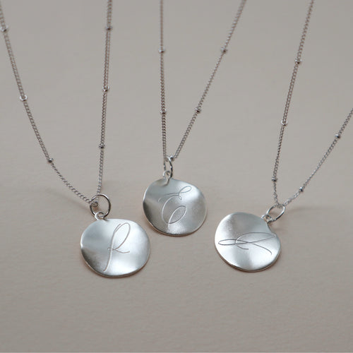  sterling silver engraved dreamer coin necklace