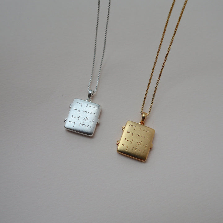 'My Sun, My Moon, and all of my Stars' Locket Necklace