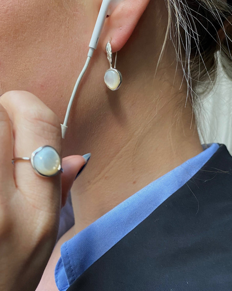 'Sigrid' Shell Drop Earrings - Lines & Current