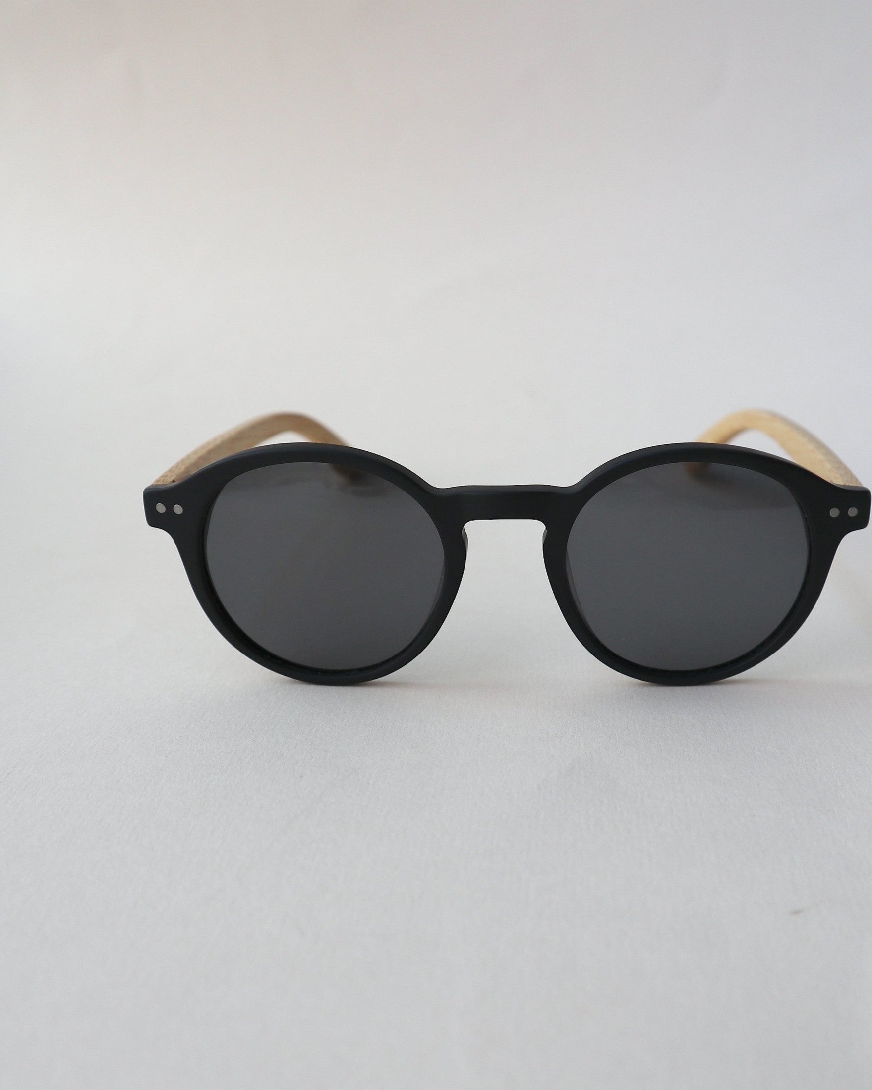 'Harriet' Black Bamboo Sunglasses