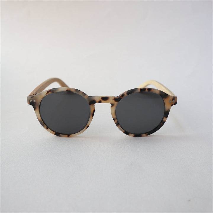 'Harriet' Blonde Tortoise Shell Bamboo Sunglasses