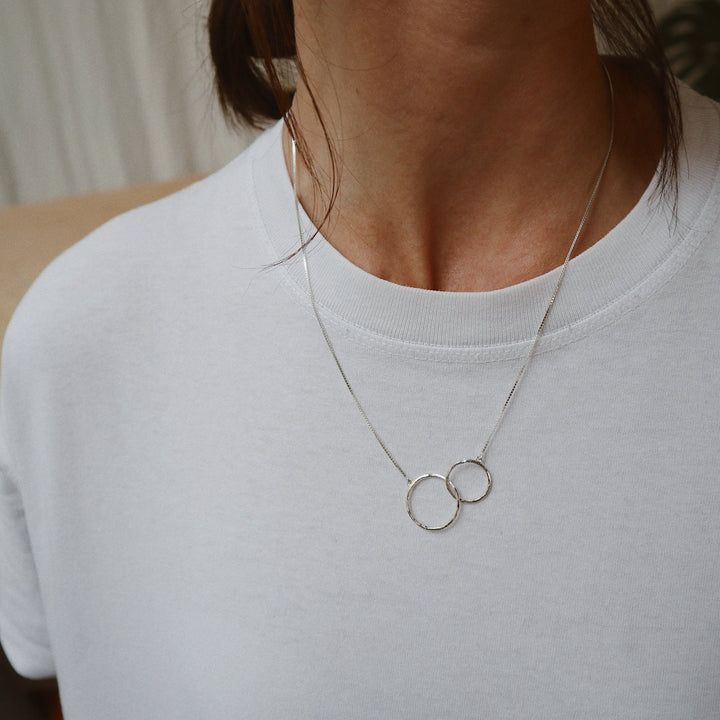 Buy Sterling Silver 2 Circles Necklace Intertwined Circles Online in India  - Etsy