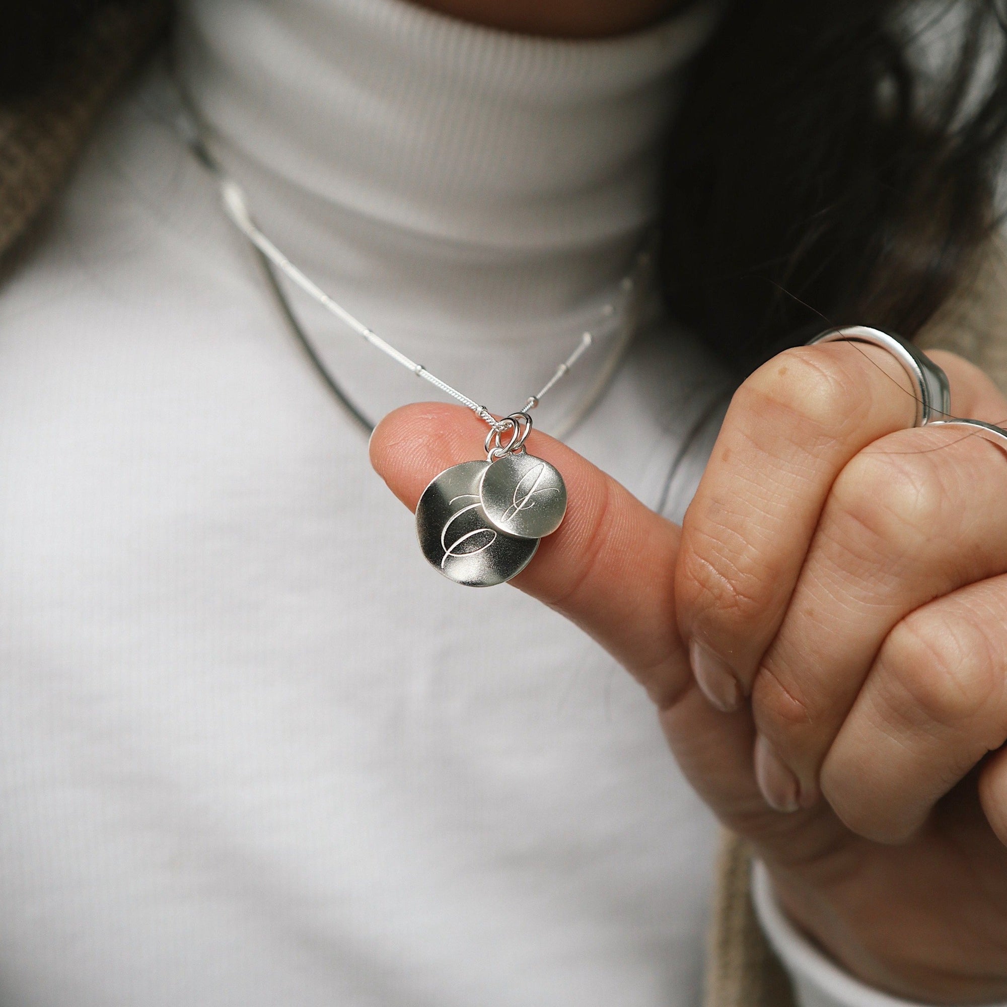 White &#39;Dreamer&#39; Pendant Engraved Necklace