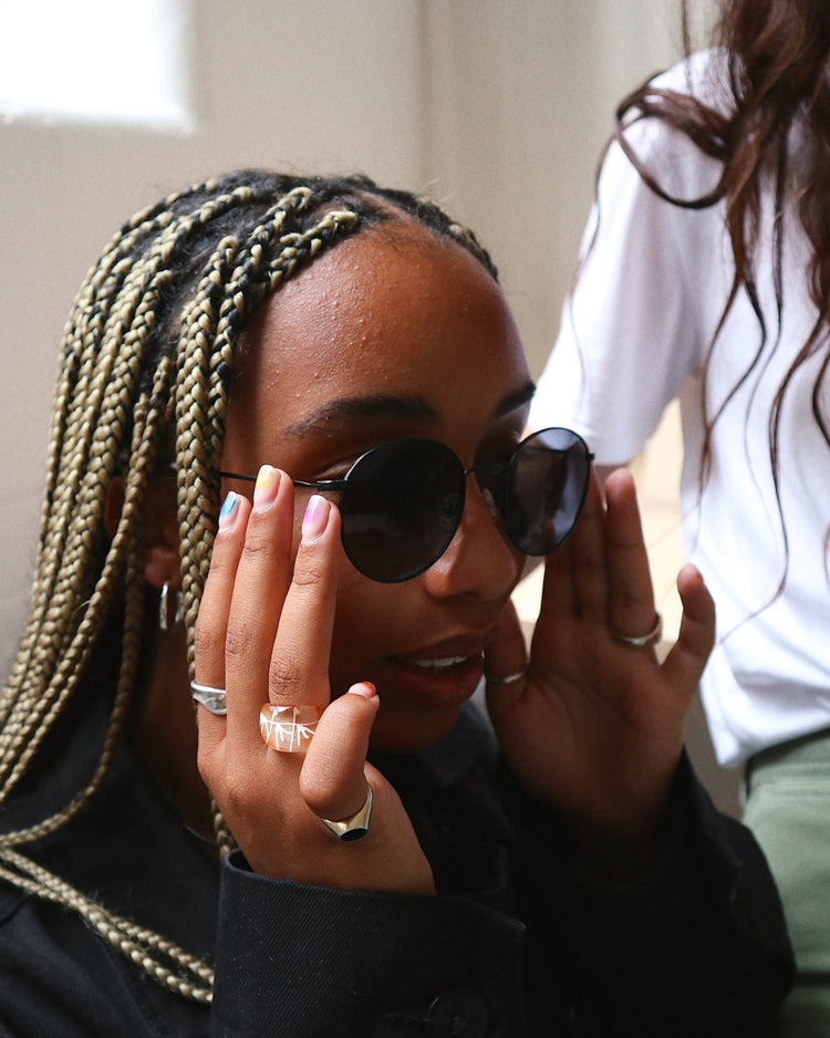 'Henri' Black Metal Sunglasses