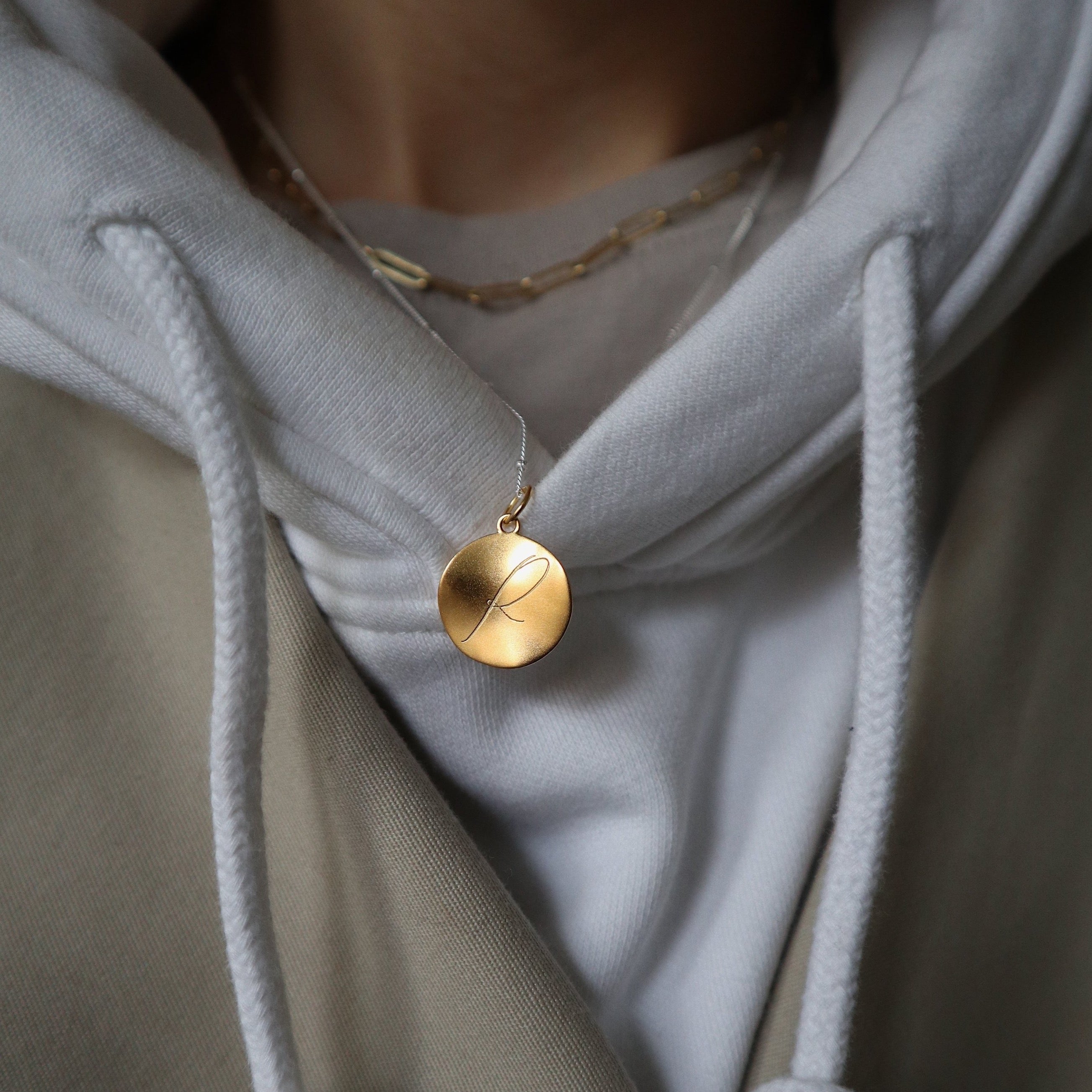 Gold Coin Pendant Necklace (Optional Engraving) | 'Dreamer' by L&C