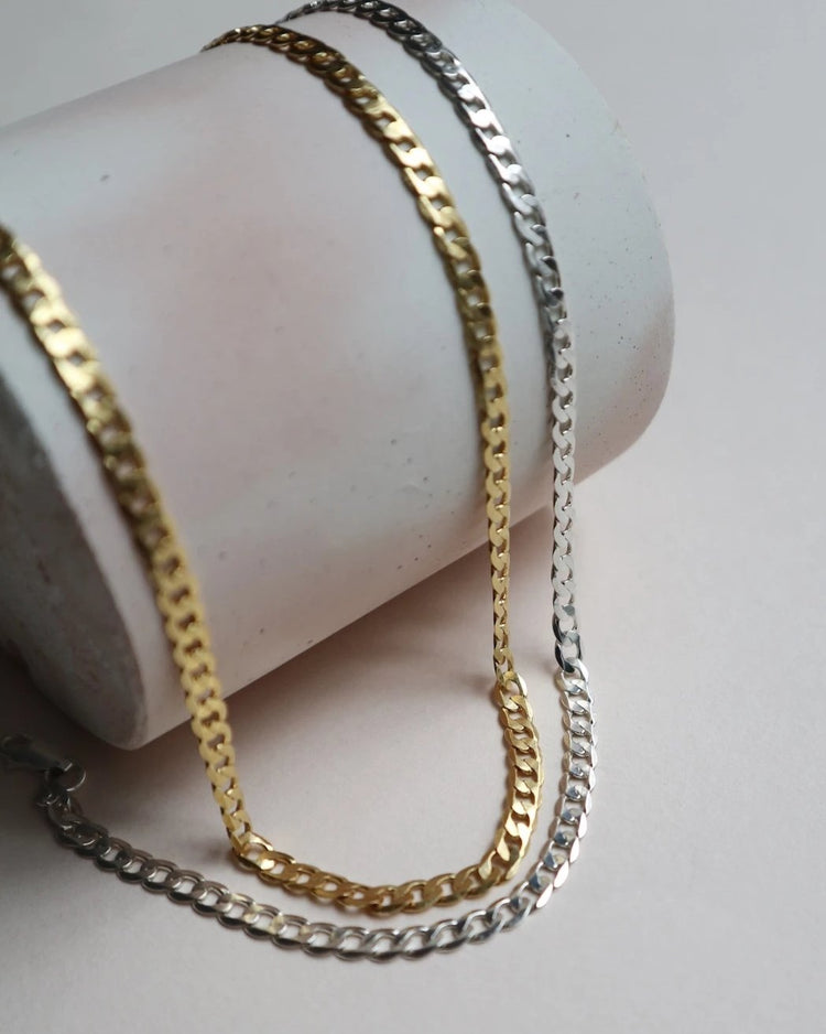 'Carrie' Curb Chain Necklace - Lines & Current