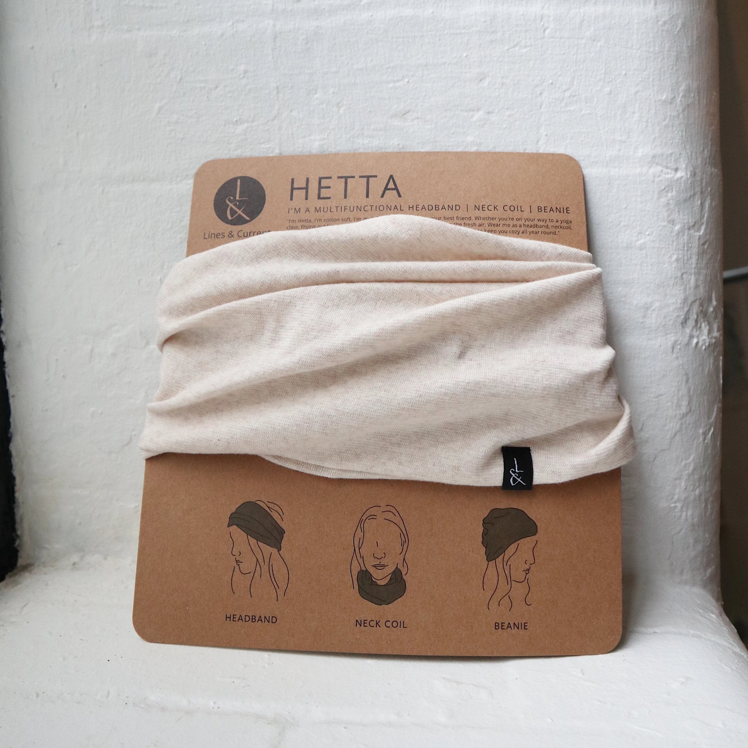 'Hetta' Headband | Neck coil | Beanie | Bleached Blonde - Lines & Current