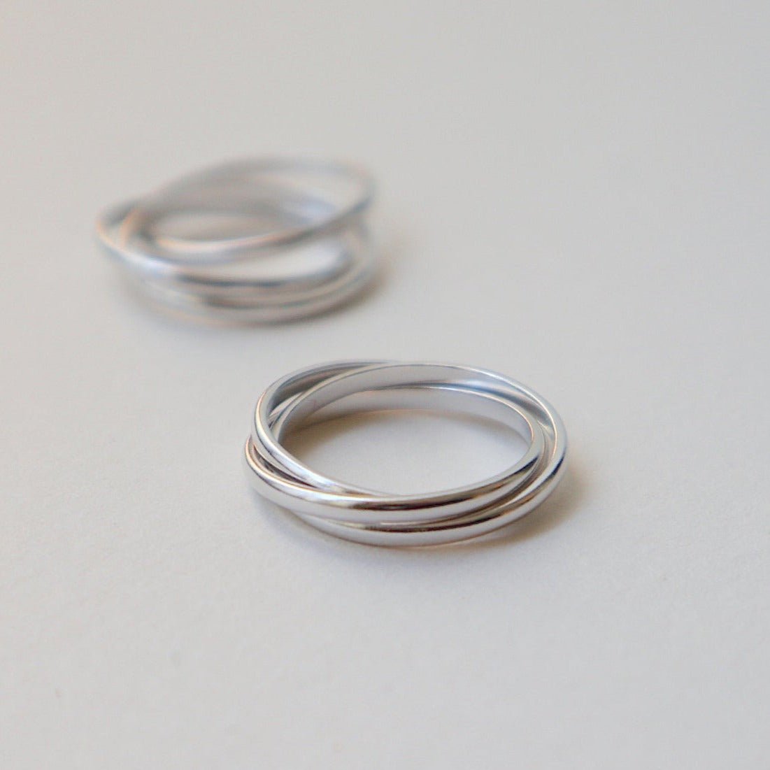 'Anya' Interlocking Ring All Silver - Lines & Current