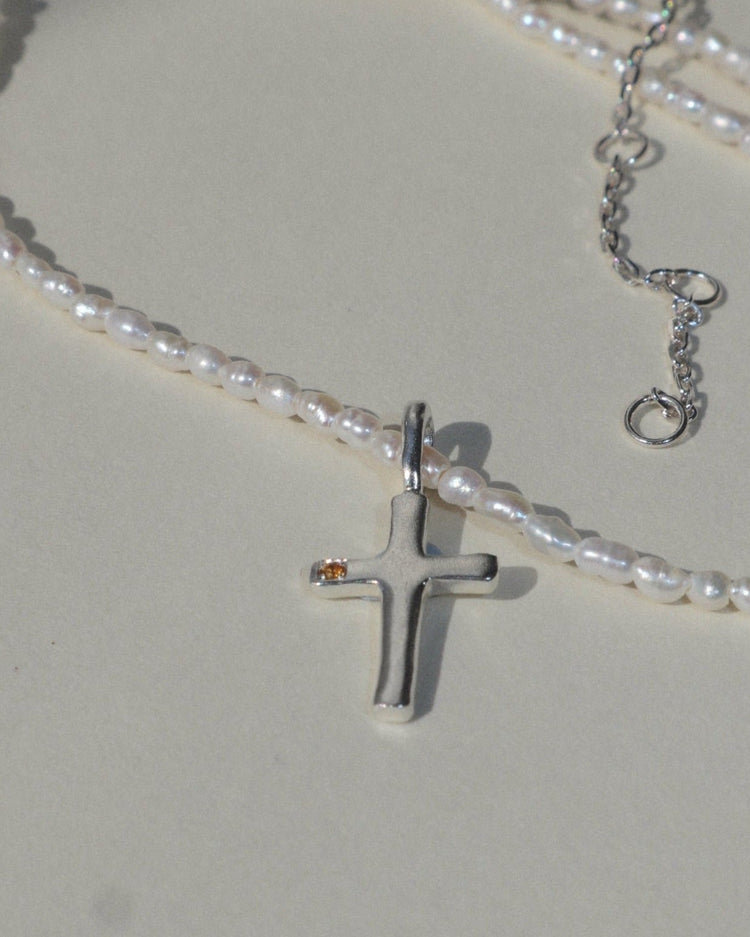 Cross with Mini Gem Charm