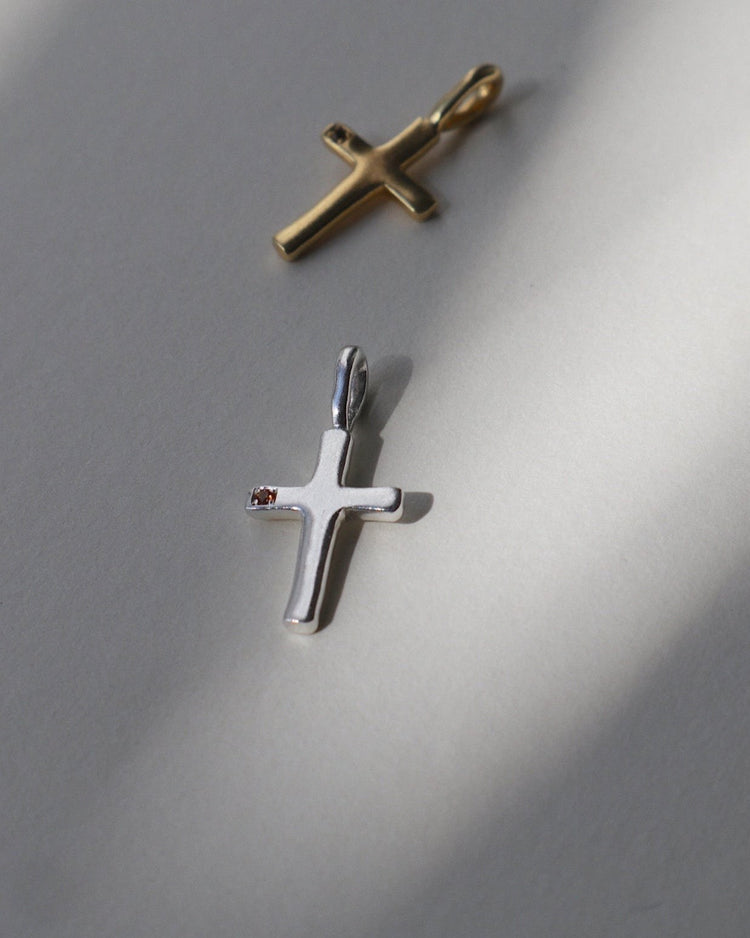 Cross with Mini Gem Charm