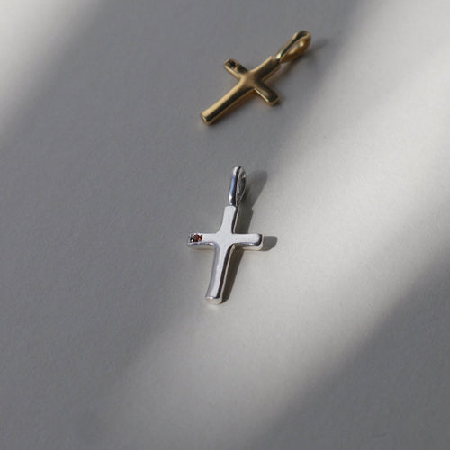 Cross with Mini Gem Charm - Lines & Current
