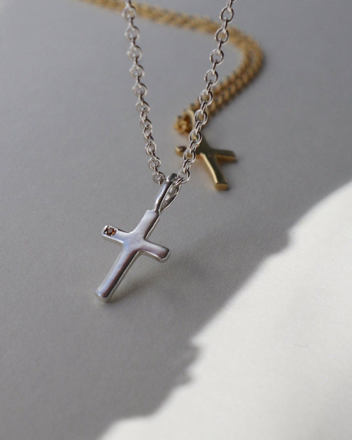 Cross with Mini Gem Necklace