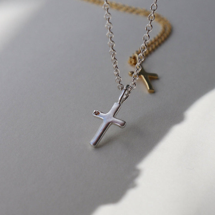 Cross with Mini Gem Necklace