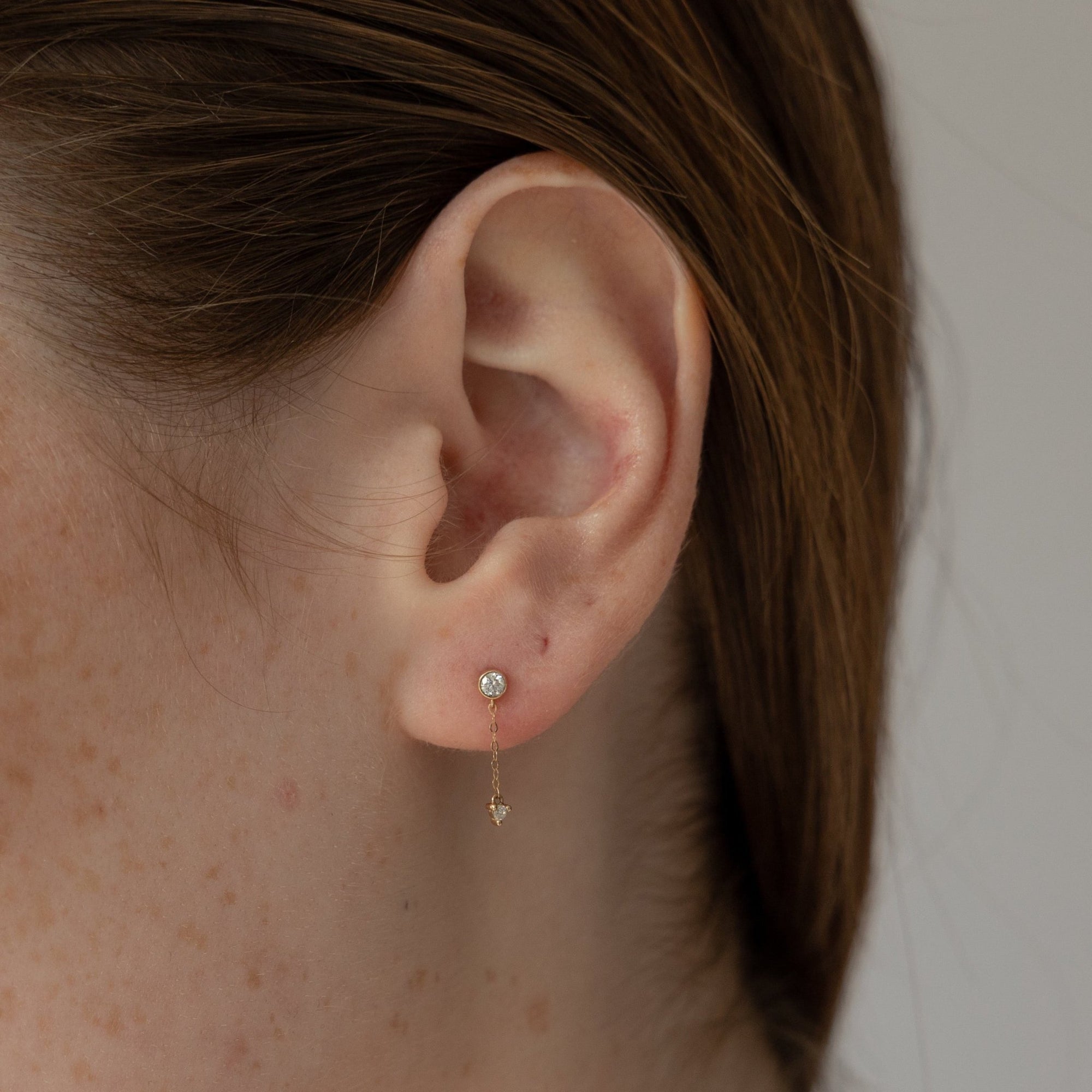 'Dawson' 18K Diamond Drop Earring - Lines & Current