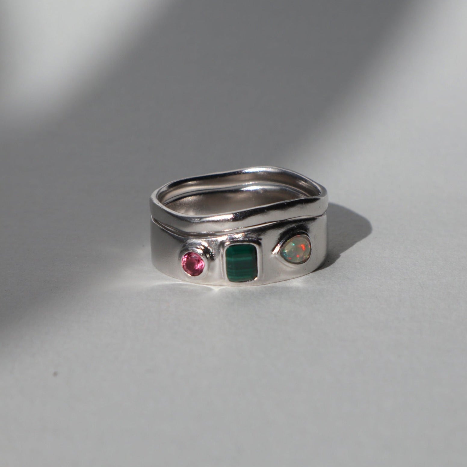 &#39;Fia&#39; Spirited Gemstone Ring - Lines &amp; Current