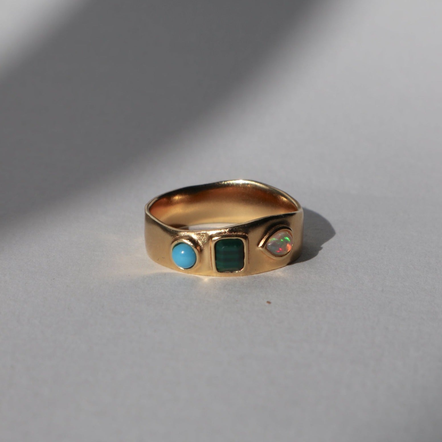 &#39;Fia&#39; Spirited Gemstone Ring - Lines &amp; Current