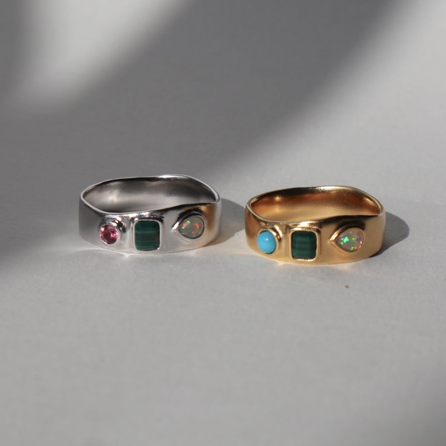 &#39;Fia&#39; Spirited Gemstone Ring - Lines &amp; Current