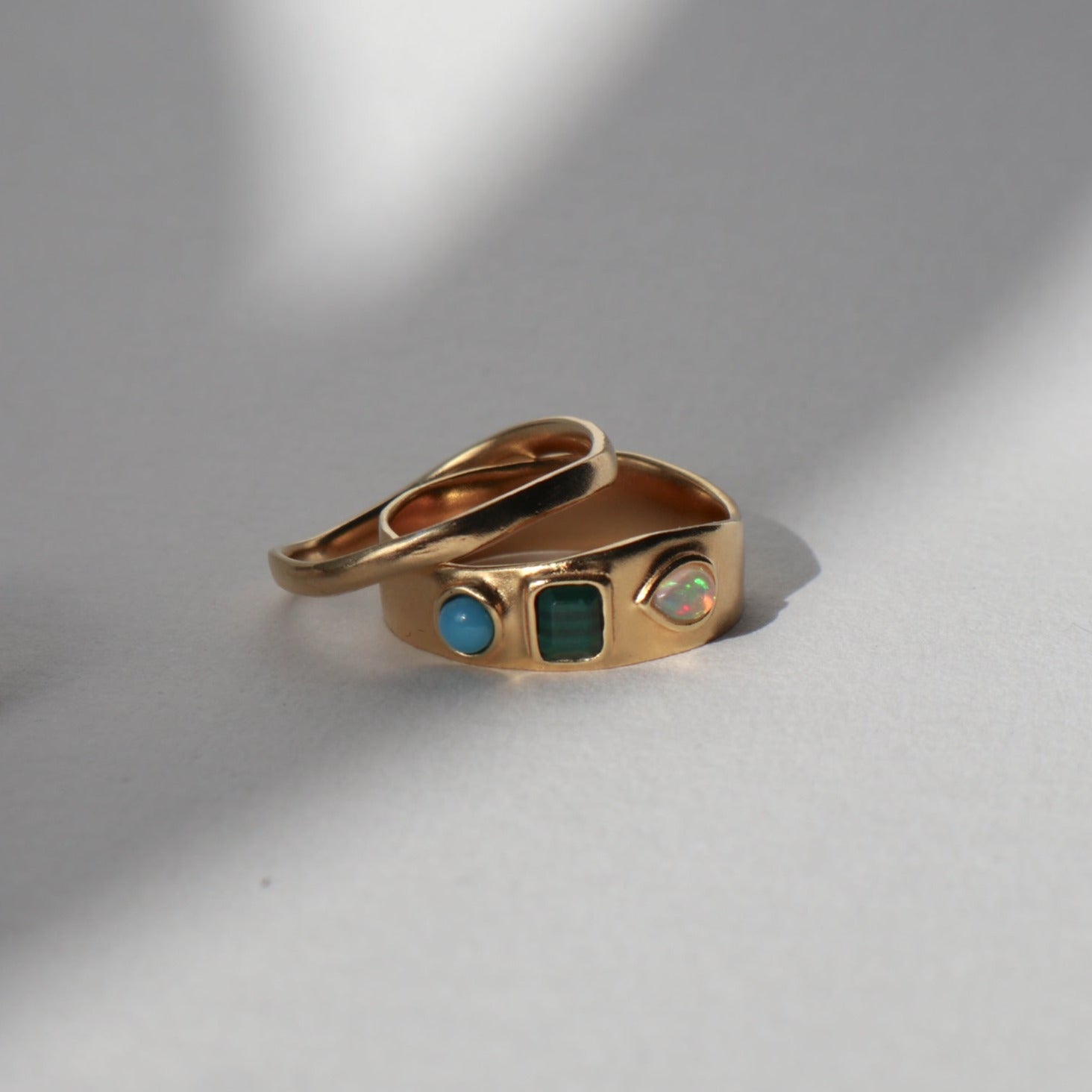 &#39;Fia&#39; Spirited Gemstone Ring - Lines &amp; Current