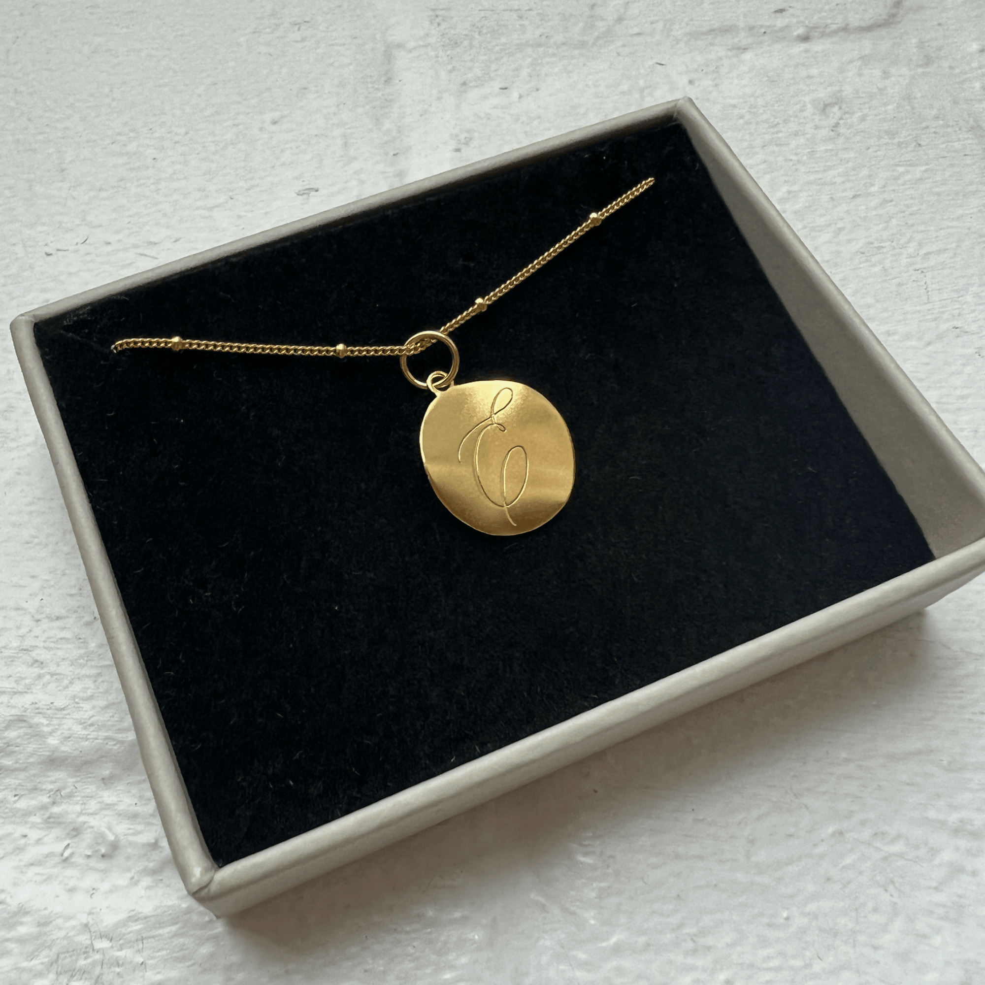 Golden &#39;Dreamer&#39; Pendant Engraved Necklace - Lines &amp; Current