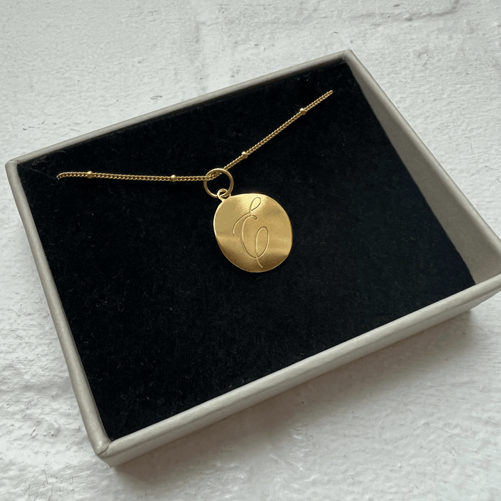Golden 'Dreamer' Pendant Engraved Necklace