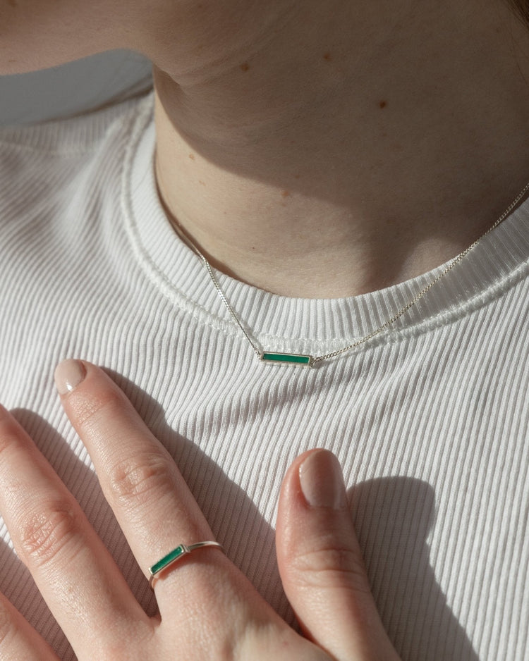 'Green Alchemy' Bar Necklace