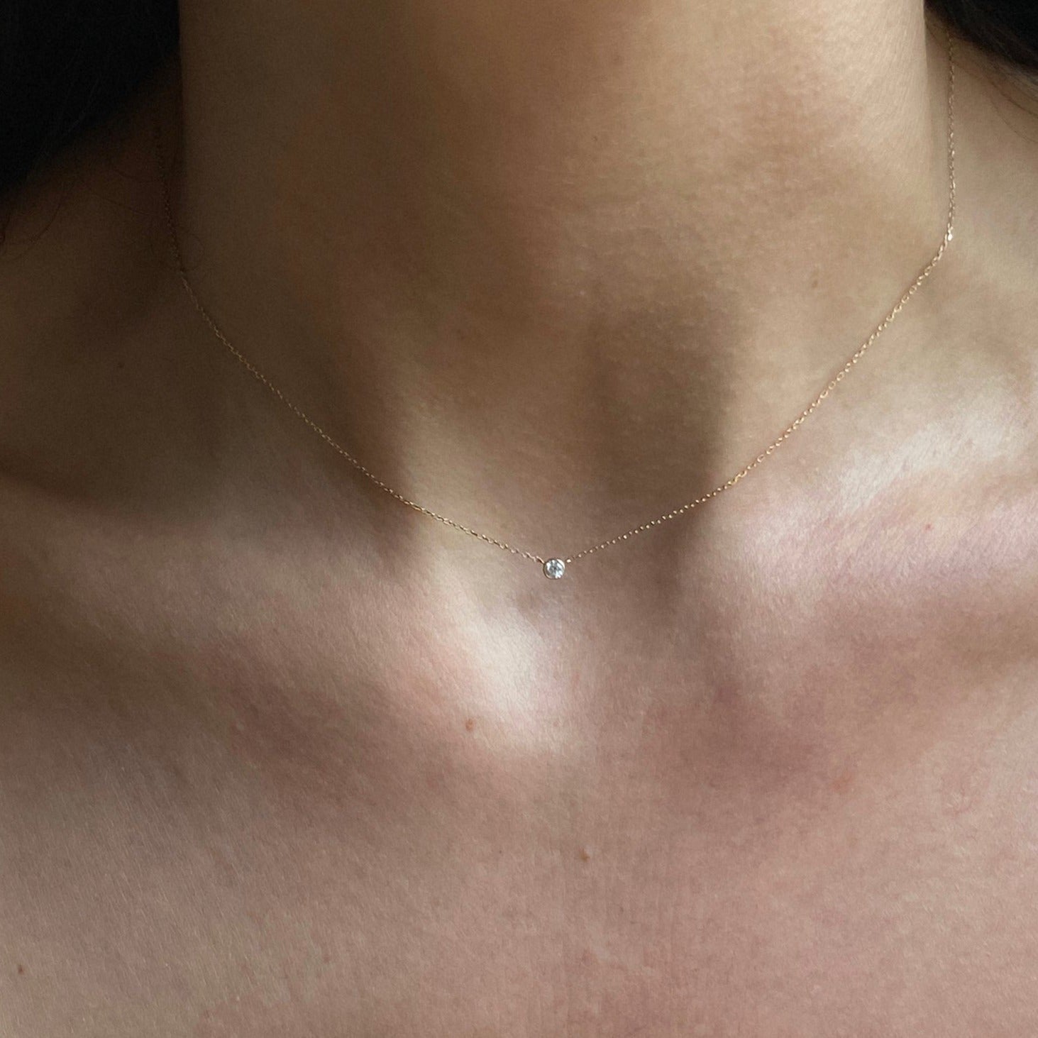 &#39;Hansley&#39; 18K Diamond Necklace - Lines &amp; Current