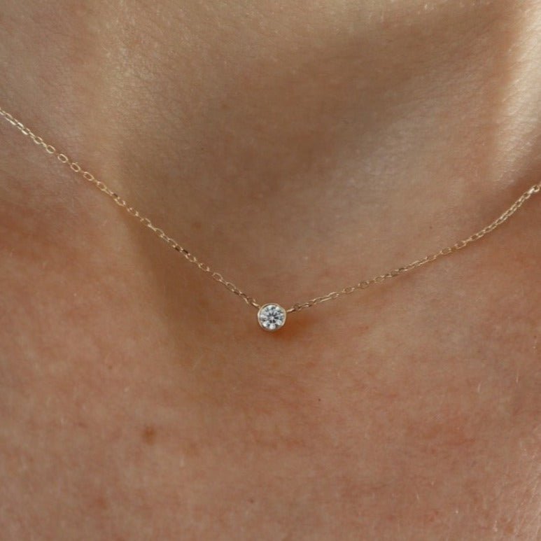 &#39;Hansley&#39; 18K Diamond Necklace - Lines &amp; Current