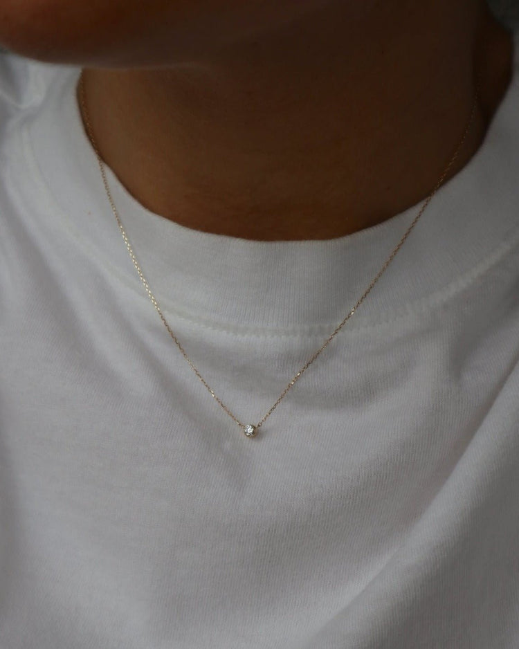 'Hansley' 9K Diamond Necklace - Lines & Current