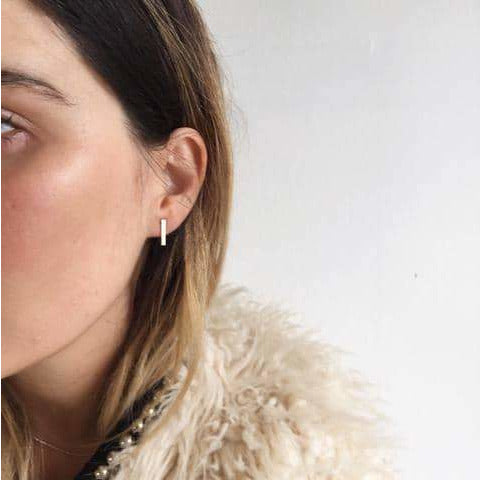 Bar Earrings | Sterling Silver, Rose &amp; Gold - Lines &amp; Current