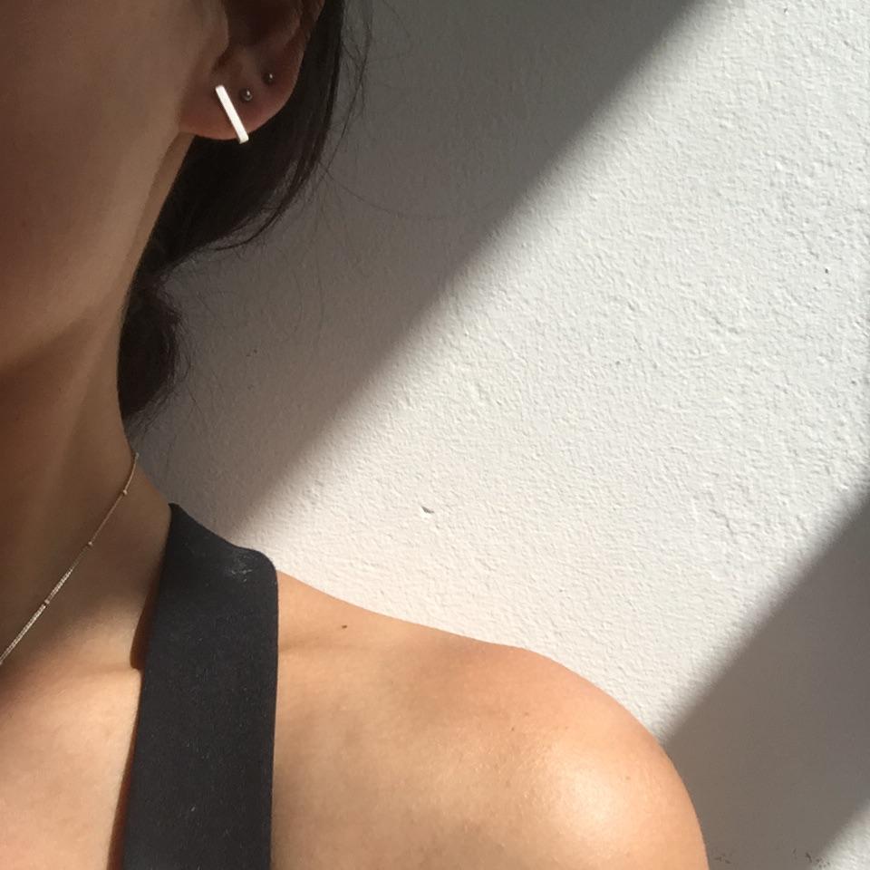 Bar Earrings | Sterling Silver, Rose &amp; Gold - Lines &amp; Current